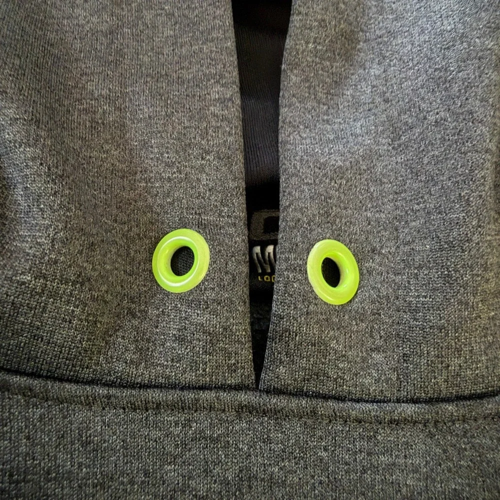 Under Armour Storm Big Logo Hoodie Men's Medium Gray Neon Yellow 2013 FW
